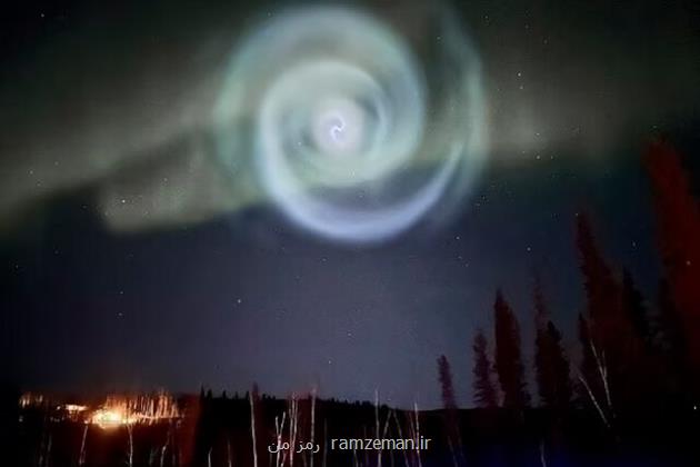 درخشش یک نور مارپیچی مرموز در آسمان آلاسکا