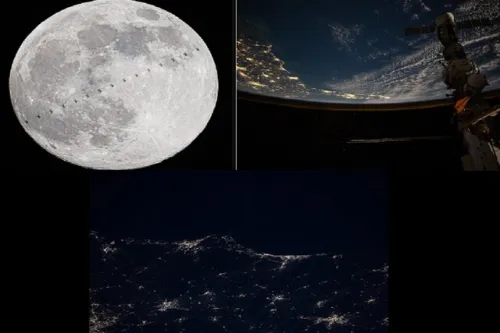 وقتی ساکنان فضا و زمین از یکدیگر عکس می گیرند