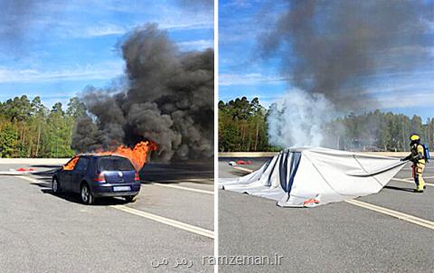 مهار آتش خودرو تنها با یك پتو بعلاوه فیلم